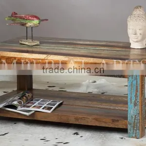 Antique Recycled Wood Furniture Solid Wooden Coffee Table, For Home Furniture thumbnail-1