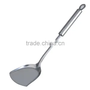 Stainless Steel Kitchen Utensil Long Handle Slotted Pancake Silicon Spatula Shovel thumbnail-3