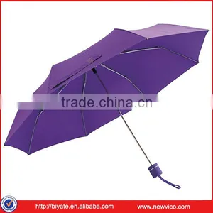 Factory Price Pongee Manual Open 3 Section Umbrella thumbnail-2