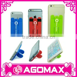 Small MOQ Cellphone Silicone 3M Adhesive Stand With Pocket thumbnail-1