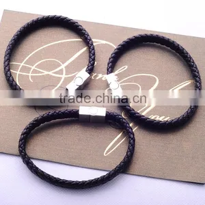<<<European Style Trendy Clasps Woven Bangle Wrap For Men Gift Personalized Alloy Leather Bracelets/ thumbnail-4