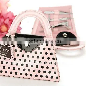 Pink Polka Purse Manicure Set for Wedding Gifts thumbnail-1