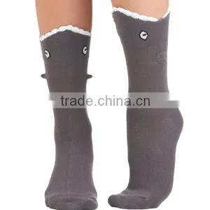 Wholesale Custom Made Logo Design Crazy Shark Socks thumbnail-1