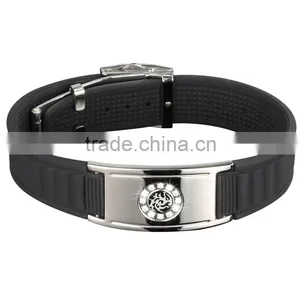 Noproblem Fashion Charm Smart Tourmaline Stainless Health Silicone Bracelet thumbnail-1