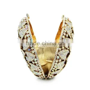 New Design Sunflower Pattern Hard Box Crystal Stone Evening Bag Evening Clutches (88165A-AB) thumbnail-5