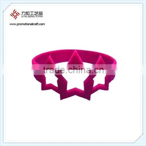 Promotional Star Pattern Silicon Rubber Wristband thumbnail-1