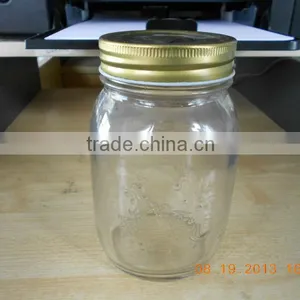 Custom Embossed Glass Storage Jars Glass Mason Jar for Storage thumbnail-1
