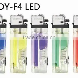 Transparent Cheap Flint Gas Lighter With Angles, LED Lighter.color Gas,8.2mm thumbnail-1