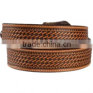 Western Men Basketweave Leather Belts Factory thumbnail-2