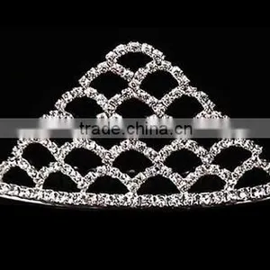 Latest Diamond Wedding Accessories Tiara Necklace Earrings Jewelry Set thumbnail-2