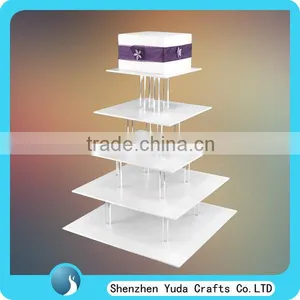 White Plexiglass Wedding Cake Display Shelf, Acrylic Cupcake Plate Stands, Dislay Wedding Cake thumbnail-1