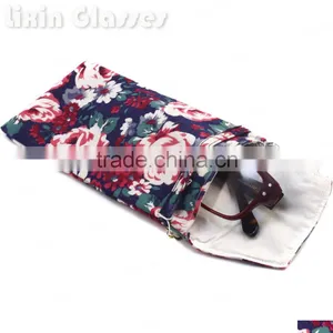 Floral Design Cloth Bag Small Sunglasses Pouches Flower Reading Glass Bag Accessories Bag Phone Gag 85*175mm BDH01X thumbnail-2