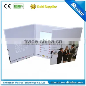 A4 Portrait Hard Cover 7'' LCD Screen Advertising Video Card Video Brochure thumbnail-3