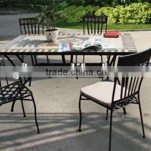 2015 Fashionable Rectangle Mosaic Pattern Table and Chair for Garden Set thumbnail-1