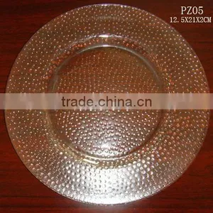 Cheap Glass Dinner Plate Embossed Plate for Restaurant thumbnail-1