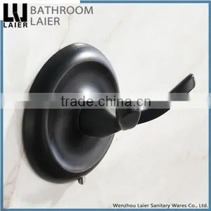 Popular Unique Design Zinc Alloy ORB Finishing Bathroom Accessories Wall Mounted Double Robe Hook thumbnail-3