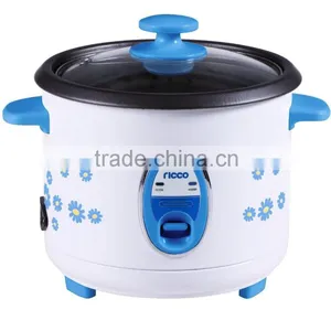 Blue Flower Mini Cylinder Rice Cooker With Glass Lid thumbnail-1