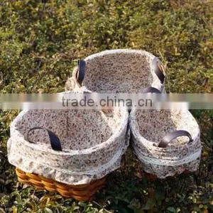 Handmade Storage Willow Basket With Cotton Cloth Liner Hot Sell in Western Countries thumbnail-1