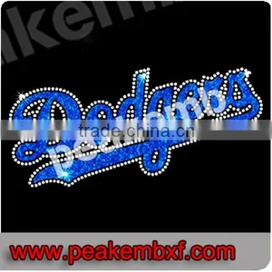 Dodgers Glitter Vinyl Heat Transfer Wholesale Rhinestone Applique thumbnail-1