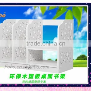 Small White Carved Wooden Desktop Cube Storage Shelf thumbnail-3
