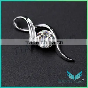 14K Gold 1 Carat White Round Billiant Cut Moissanite Diamond Pendants Charms for Necklaces Jewellery thumbnail-2