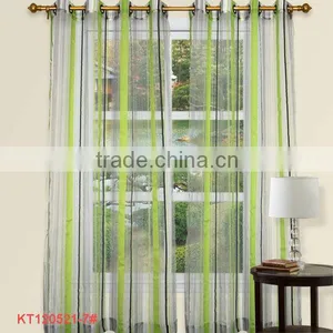 100% Polyester Blue and White Stripe Voile Finished Curtain Fabric Design(rideaux Bleus Marine) thumbnail-1