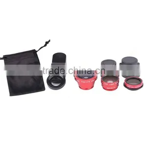 Multi-functional Fisheye Lens+Wide-angle + Macro+CPL Lens Set W/ Clip For Mobile Phones Tablets thumbnail-2