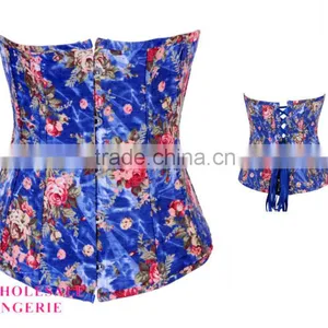 2015 Newest Cheap Print Flower Waist Training Corsets for Women thumbnail-3