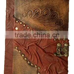 New Genuine Real Leather Handmade Notebook-Cheap High Quality-Dairy-Sketchbook-Journal -2015 Promotional Handmade New Designs thumbnail-5