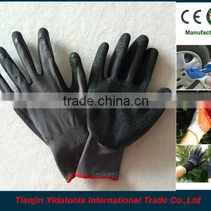 Nylon Lined Black Latex Palm Gloves thumbnail-1