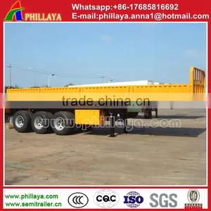 Truck Trailer Type China Manufacture Good Quality Tri Axles Flat Deck Drop Side New Cargo Semi Trailer Price thumbnail-5