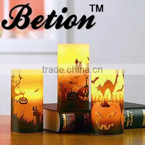 Flameless Candles Led Halloween Decorative Candles 3''x6'' Halloween Wax Candles Led Pillar Candles thumbnail-4