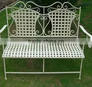 Royal Antique White Garden Bench thumbnail-1
