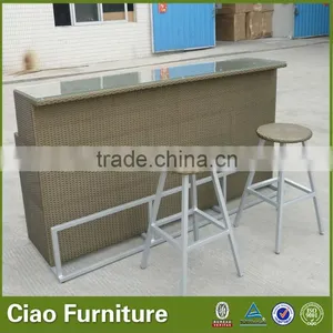 Club Artificial Rattan Bar Stool Round Bar Stool thumbnail-6