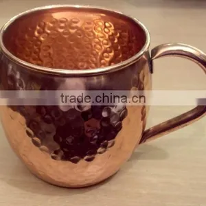 AMAZON BEST SELLING FDA APPROVED 470 ML 100% PURE COPPER BARREL HAMMERED MOSCOW MULE MUG thumbnail-4