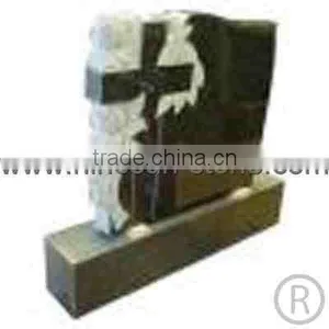 Cross Style Black Granite Memorial / Black Headstone thumbnail-1