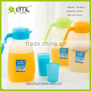 Cold Kettle Sets With Lid Plastic Juice and Tea Vottle With 4 Cups thumbnail-1