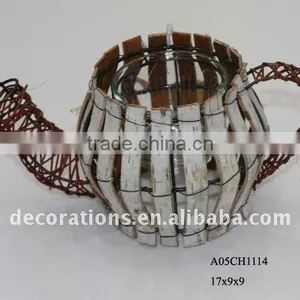 Rattan Candle Holder With Teapot Shape thumbnail-1