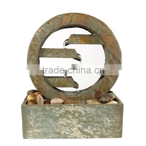 4-Level Slate Tabletop Water Fountain With LED Light thumbnail-1