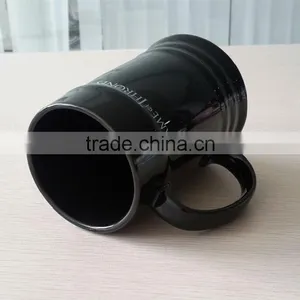 24oz Black Color Ceramic Beer Mug thumbnail-4