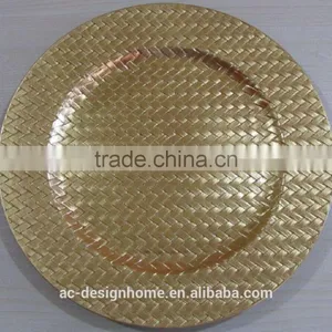 GOLD FOIL PP PLASTIC CHARGER PLATE thumbnail-1