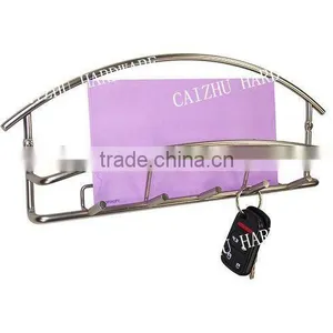 2016 Stainless Steel Wall Mounted Mail Rack Holder With Key Hooks thumbnail-1