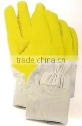 Yellow Latex, Open Back, Knit Wrist, Woven Line GLOVES thumbnail-1