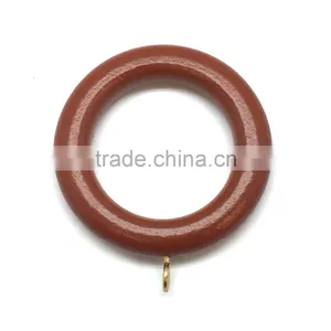 High Quality Wooden Curtain Rod Ring ID40mm/OD65mm Dark Brown Coated thumbnail-1