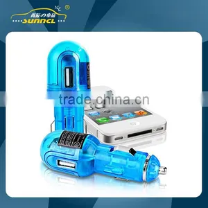 500mA Mini Blue USB Car Charger Adapter Plug for Apple and Samsung Devices thumbnail-1