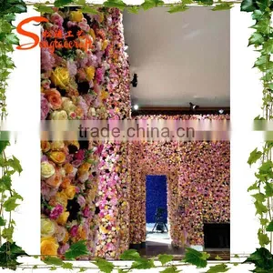 Best Quality Personized Rose and Peony Artificial Flower Wall for Stage Background Decoration thumbnail-3
