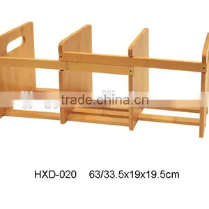 Factory Expandable and Adjustable Bookshelf,Bamboo Desk Organizer With 2 Drawers thumbnail-2
