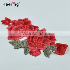 New Design Pretty Flower Clothing Embroidery Patch Craft WEF-005 thumbnail-2