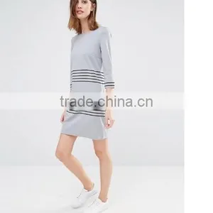 Shift Dresses, Loose Casual Short Sleeve Stripe Fashion Dress thumbnail-1