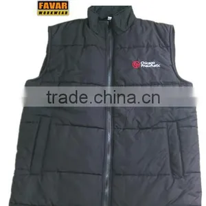 Black Sleeveless Polar Fleece Work Vest for Men Waterproof 201T Fabric thumbnail-1